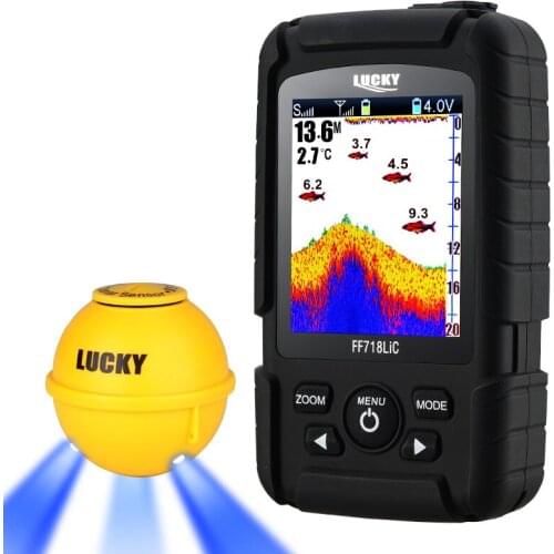 Lucky FF718LiC-WLA Wireless Portable Fish Finder 45M/147Feet Sonar Depth Depth Sounder Echosonda Echolot Echo Sondeur Deeper