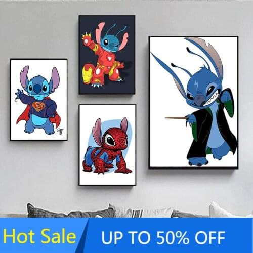 Cute Interstellar Baby Canvas Painting Wall Art Disney Cartoon Lilo & Stitch Posters And Prints Pictures For Living Room Decor