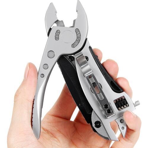 Multi Pliers Stainless Steel Adjustable Pocket Knife Survival Plier Screwdriver Wrench Jaw Spanner Mini Tools