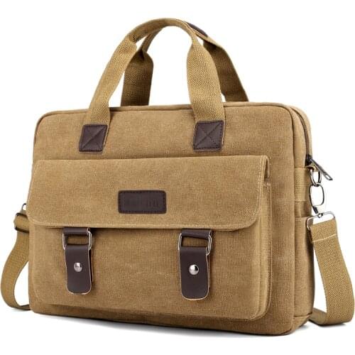 Fashion Canvas Mens Handbag Large Capacity Bussiness Men Laptop Bag High Quality Fabric Shoulder Bag Vintage Messenger Bag SAC