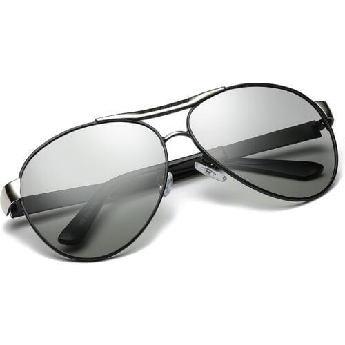 2019 Men Polarized Photochromic Sunglasses Pilot Sun Glasses Business Style Chameleon Change Color Glasses Women Fashion