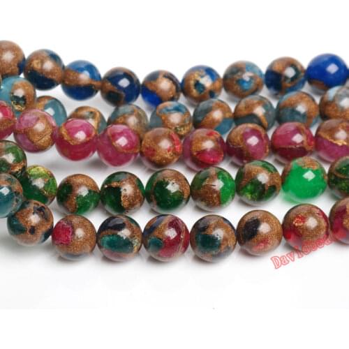 Factory price Natural light blue Red Green gold colored stone Loose Nepal Beads 16" Strand 6 8 10MM Pick Size For Jewelry Making
