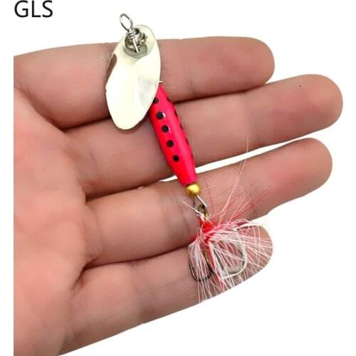 New 1Pcs Metal Rotating Spoon Fishing Lure 11.5g-7.3cm Small Sequins Freshwater Fake Bait Noise Hard Bait Fishing Tackles