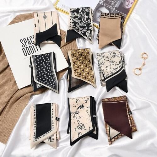 Original Spring Hair Band French Fashion Small Silk Scarf Slender Long Strip Retro Temperament Tied Hair Streamer Bandage Band