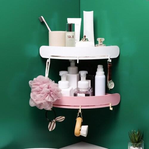 Punch-free Toilet Triangle Shelf Toilet Restroom Vanity Shelf Corner Wall Hanging Bathroom Storage Rack