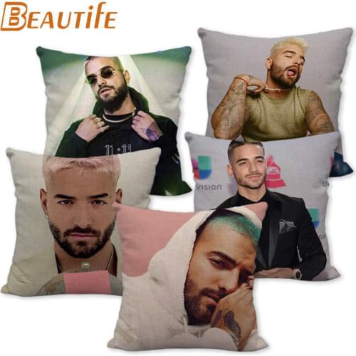 Custom Maluma Pillowcase 45X45cm Wedding Decorative Pillow Cover Eco-Friendly Cotton Linen Fabric Pillow Case