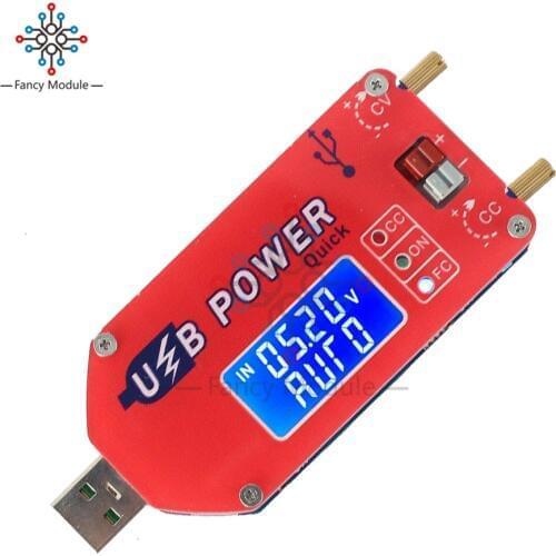 QC3.0 QC2.0 15W Adjustable DC-DC CC CV USB 5V to 3.3V 9V 12V 24V Step Up/Down Power Supply Boost Buck Converter Module with Case