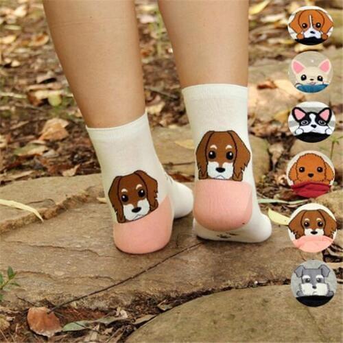 Recommend !!women cartoon socks autumn-winter fashion animal socks ladies and womens funny cotton patterned dog sock girl