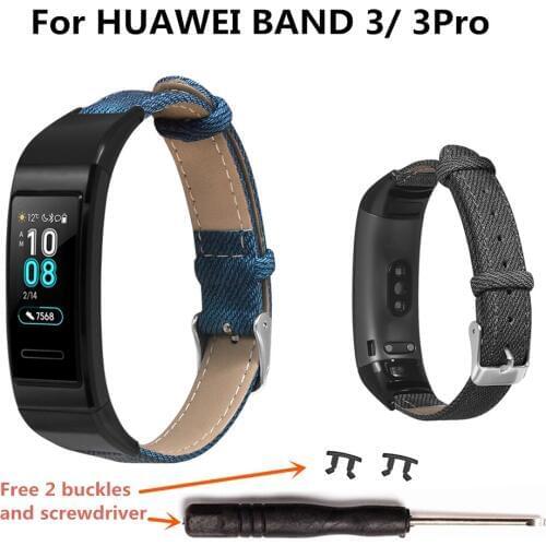 Watch Band for Huawei Band 3 Strap Bracelet Blue Denim Watch Strap Band for Huawei Band 3 Pro Accessories