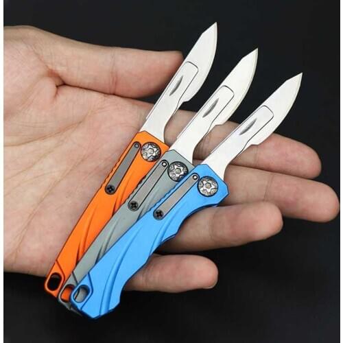 EDC Aluminum Alloy Folding Knife Portable Scalpel Sharp Demolition Express Mini Knife