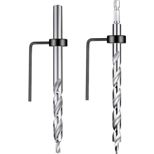 Pocket Hole Twist Drill Bit with Stop Collar and Wrench for Manual Pocket Hole Guide Jig 9mm 9.5mm