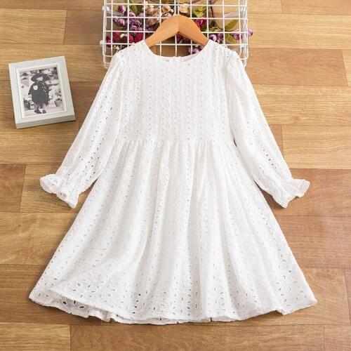 Wedding Costumes For Little Girls White Dress Black&White Party Costume Kid Girls Long Sleeve Bow Dress Children Causal Clothing