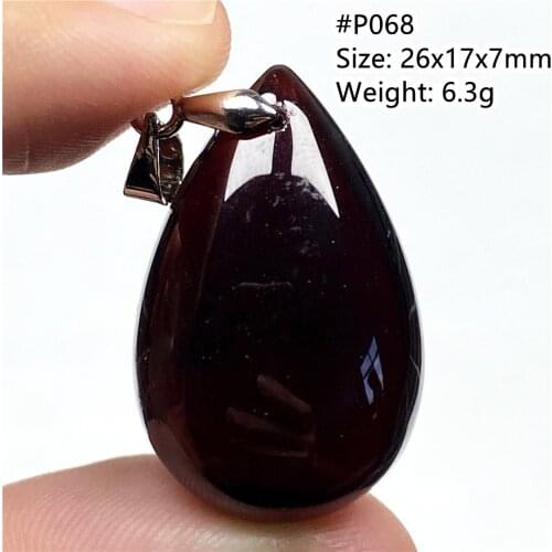 Top Natural Red Garnet Pendant Jewelry For Women Lady Men Healing Love Stone 26x17x7mm Beads Silver Clear Crystal Gemstone AAAAA