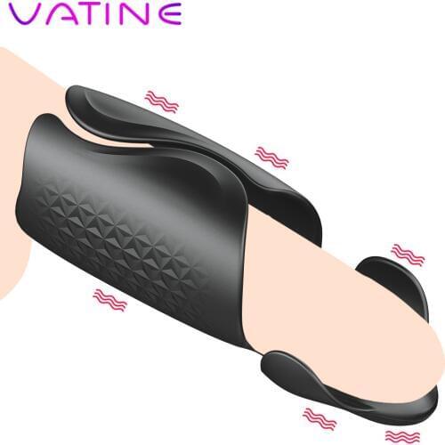 VATINE Masturbation Erotic Penis Vibrator Cock Enlargers Exercise Device Sex Toy for Men Male Time Delay Train Vibrator