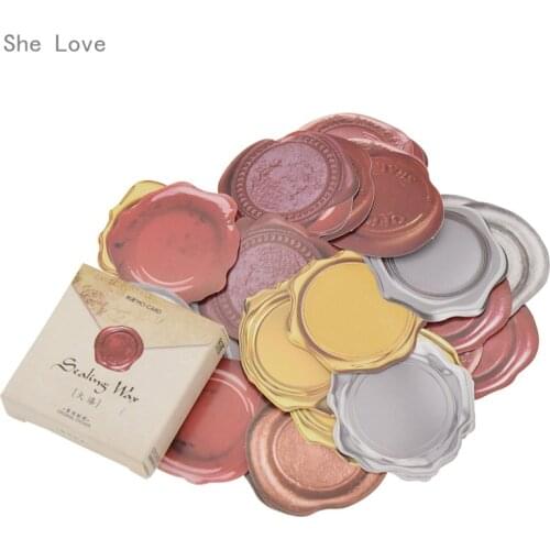 Chzimade 45 Pcs Retro Wax Seal Design Sticker lot Sealing Wax Tags For Craft Diary Scrapbook Album