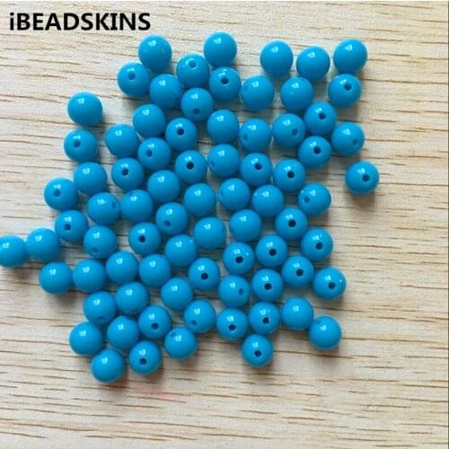 Choose size) 6mm/8mm/10mm/12mm/14mm/16mm/18mm/25mm blue color Gumball Bubblegum Acrylic Solid Beads for Necklace Jewelry