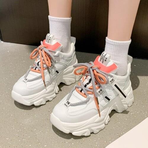 Fashion Chunky Sneakers Womens Vulcanized Shoes 2021 Autumn Hot New Brand Sneakers Women Wedges Heels Casual Platform Shoes