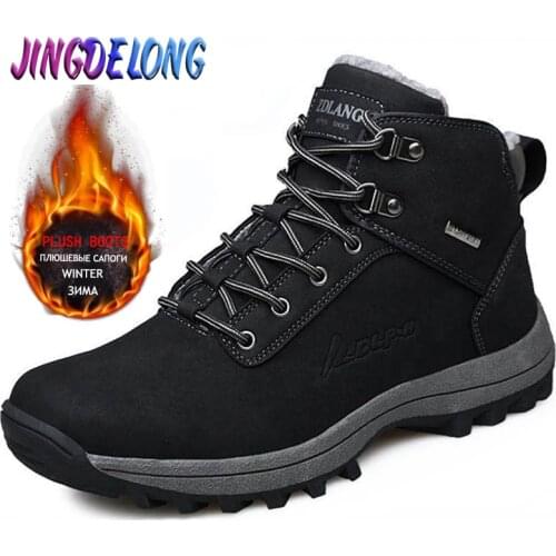 Winter Men Snow Boots Warm Fur Mens Boots Designer Men Combat Shoes Non-slip Men Military Ankle Boots Fashion Zapatos De Hombre