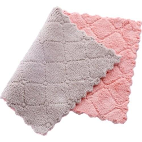 1PCS Microfiber Kitchen Towel Absorbent Dish Cloth Non-stick Oil Washing Kitchen Rag Household Tableware Cleaning Wiping Tools