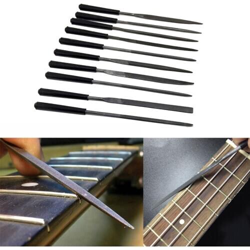 10pcs Guitar Fret Nut Needle File Set Diamond Needle File Set 5.5 Inch Total Length Diamond File for Guitar Ukulele Banjo