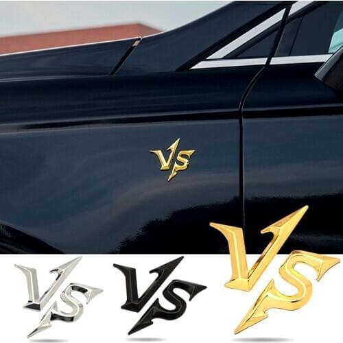 10Pcs Personalized 3D Car Stickers Metal VS Car Stickers Badge Decoration Stickers Universal For Most Cars