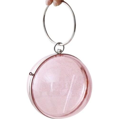2020 Transparent Clutch Evening Bag Women Acrylic Round Chain Crossbody Bag Women Circular Wedding Party bag Phone Key handbag