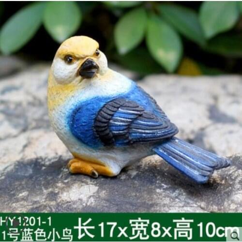 4" Resin Garden Simulation Animal Sculpture Crafts Bird Villa Courtyard Decoration
