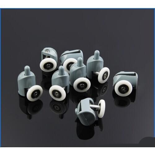 8pcs bathroom glass sliding door up and lower single-wheel pulley shower room top bottom roller accessories