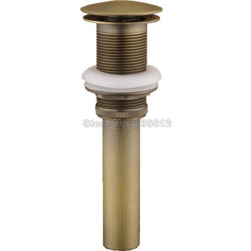 Antique Brass Large Round Cap Pop UP Sink Basin Waste / Drain Without Overflow Wsd004