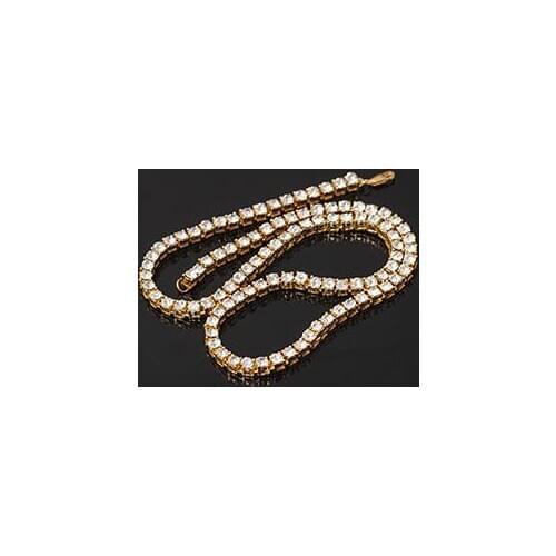 Hip-hop Chain Necklace A Row of Drill Alloy Drops A Row of Drill Single-Row Necklace Jewelry