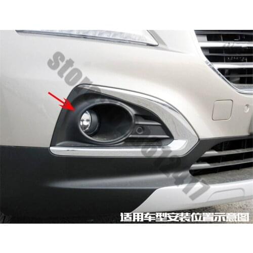 For Peugeot 3008 2013-2015 ABS Chrome Front fog lamp cover Car Styling