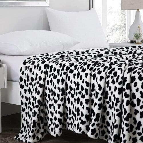 Flannel Fleece Velvet Blanket Queen Siz Cow Pattern Lightweight Fuzzy Decor Bed Blankett