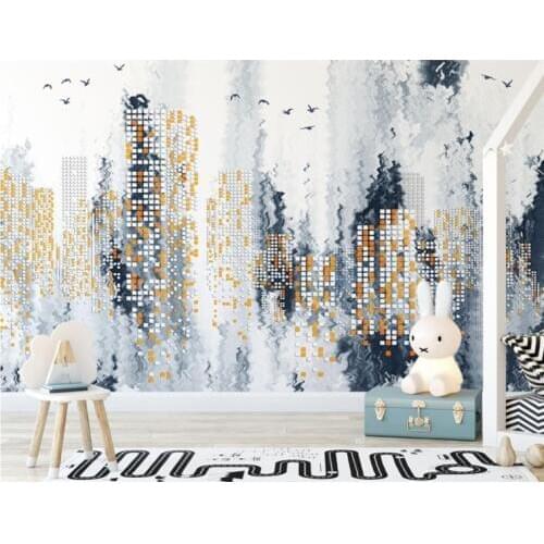 Custom Photo Wallpaper Large Mural Modern Abstract Simple City Night Landscape papel de parede wall papers home decor
