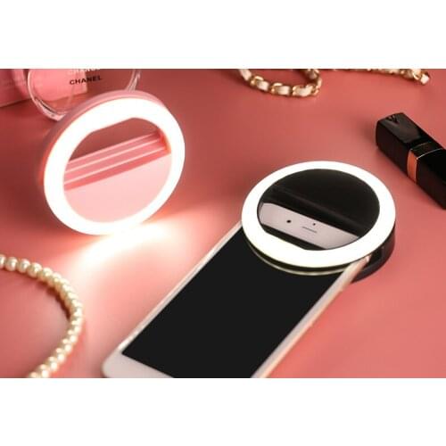 Mobile Phone Round Fill Light Artifact Selfie Light LED Whitening Flashlight Clip Can Not Drop USB Rechargeable Battery