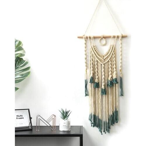 Nordic Macrame Tapestry Geometric Wall Deco Pendant Woven Knitted Tapestries Living Room Farmhouse Art Home Decor Wall Tapestry