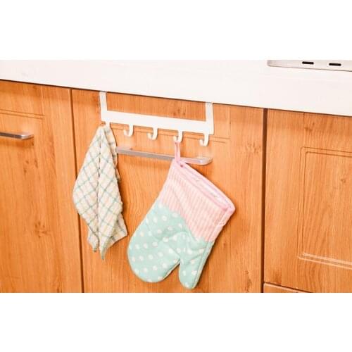Back door hook shelf-free perforated iron door back hanger hook strong load-bearing clothes hanger hook