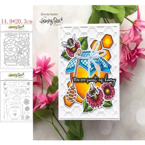 Honey jar with flowers Troqueles de corte de metal scrapbooking stamps and dies Metal cutting dies for scrapbooking Dies