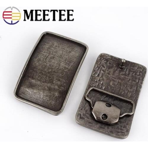 Meetee 46mm1pc Vintage Handmade Mens Belt Buckle Business Belts Head DIY Craft Hardware Leather Decorative Accessories YK015
