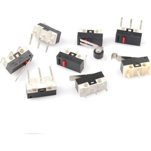 Micro Limit Switch 3Pins SPDT Momentary Button Switch 1A 125V AC Long Handle Roller Bned Lever 12* 6 *6mm Mouse Switch