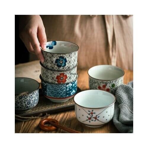 Japanese Ceramic Bowl Tableware Set Creative Retro Household Rice Bowl Single Eating Bowl Soup Noodle Bowl Small Bowl