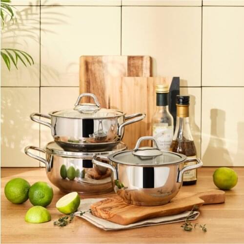 2021 model cookware set Kilyos 6 Piece Steel Midi Cookware Set (depending on the country additional tax pay)
