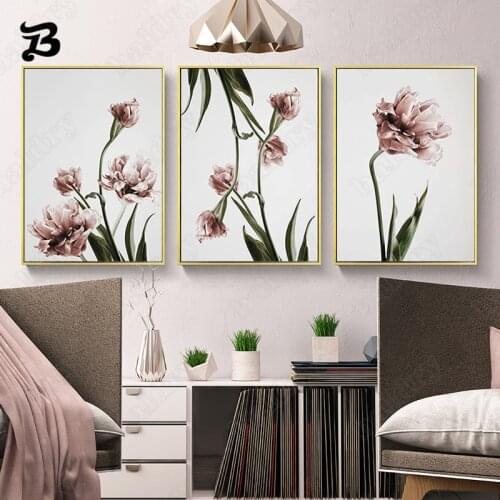 Canvas Painting Wall Art Red Flower Wall Art Canvas Posters Prints Wall Pictures for Living Room Bedroom Home Wall Decoration