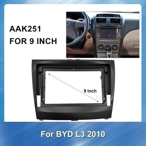 2 Din 9 Inch Car audio video DVD Frame Panel fascias For BYD L3 2010 Fitting Adaptor Dash Trim Kits plate panel Frame Fascias