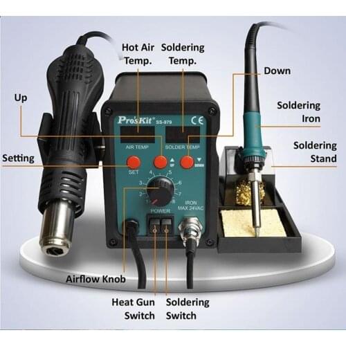 Proskit SS-979H digital display air pull desoldering station electric soldering iron two-in-one hot desoldering station set