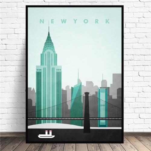 New York Travel Art Canvas Poster Prints Home Wall Decor Painting