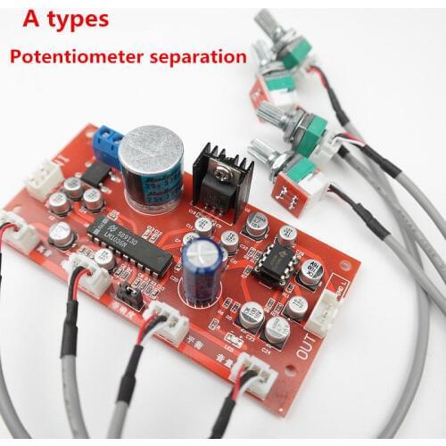LM1036 tone + NE5532 Preamp amplifier board With treble, bass ,balance, volume adjustment Single-supply operation DC 12-24V
