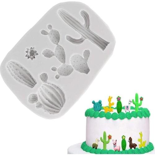 Cactus Plant Silicone Mold For Fondant Cake Decor Cupcakes Sugarcraft Cookies Candies Cards And Clay Bakeware Tools Cake Form