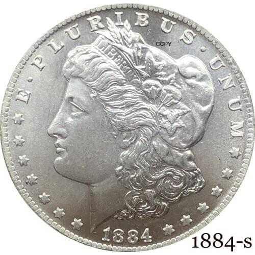 United States Of America 1884 S Morgan One Dollar US Coin Liberty Cupronickel Silver Plated In God We Trust Copy Coin