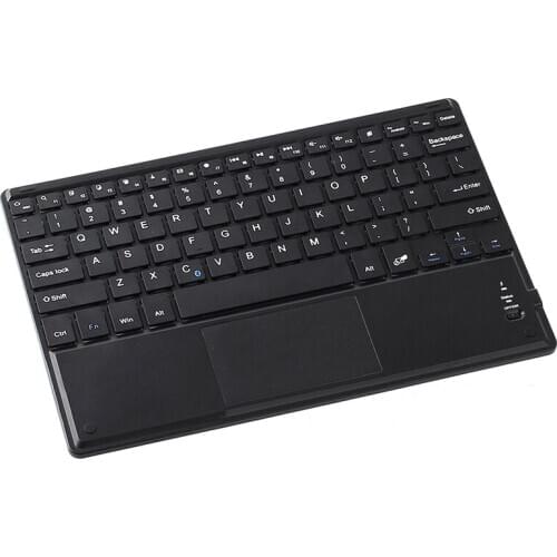 Slim 10" Wireless QWERTY Bluetooth Keyboard + Touchpad For Windows Android Mac