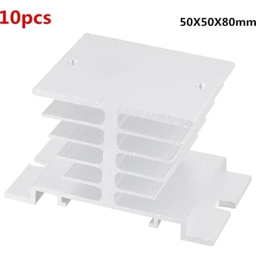 10pcs/lot Solid state radiator, SSR single phase solid state relay, 10A-40A 10A 15A 25A 40A 50X50X80mm Aluminum Heat Sink